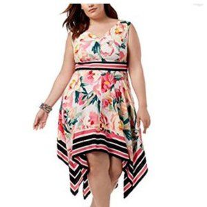 NWT - Women's Plus Handkerchief Cut Spring Dress
